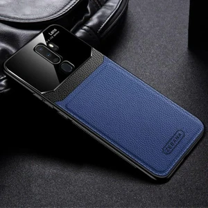 Oppo A9 2020 Kılıf Zebana Lens Deri Kılıf Lacivert