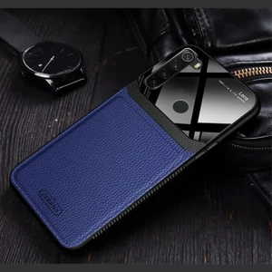 Xiaomi Redmi Note 8 Kılıf Zebana Lens Deri Kılıf Lacivert