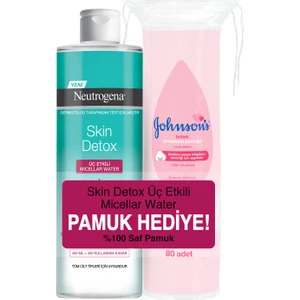Skin Detox Micellar Water 400ml + Johnson's Pamuk Hediye