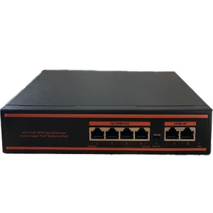 4 Port Poe+ 10-100 Mbps 2 Port 10-100 Uplink Switch 150W