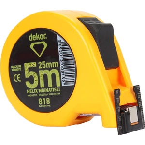 H.dekor Şerit Metre 5 M x 25 mm Helix Mıknatıslı