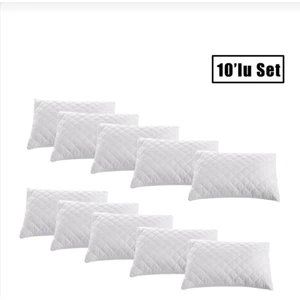 AY Home   SIVI GEÇİRMEZ  YASTIK  ALEZİ  KAPITONELİ   10 ADET  PAMUKLU