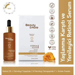 Amber Eternal Youth  ve Yenileyici Retinol Serum 30 ml  Retinol 2% + Palmitoyl Tripeptide-1 & Palmitoyl Tetrapeptide-7 + Amber Powder