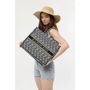 Kadın Su Itici Dokuma Kumaş Alışveriş Çantası-Plaj Çantası