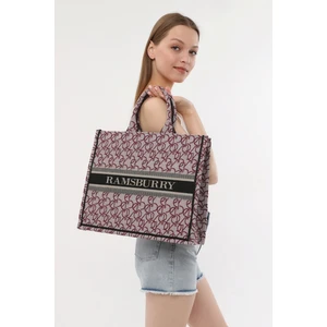 Kadın Su Itici Dokuma Kumaş Alışveriş Çantası-Plaj Çantası