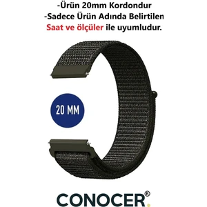 Samsung Galaxy Watch Active 2(40MM-44MM) - Active 1 Uyumlu 20MM Hasır Dokuma Kordon Kayış