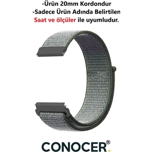 Samsung Gear S2 Classic - Gear Sport Uyumlu 20MM Hasır Dokuma Kordon Kayış
