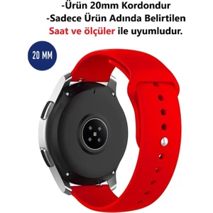 Samsung Gear S2 Classic - Gear Sport Uyumlu 20MM Yüksek Kalite Klasik Silikon Kordon