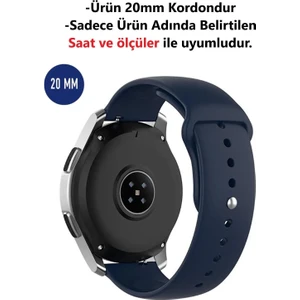 Oppo Realme Watch Uyumlu (20MM) Yüksek Kalite Klasik Silikon Kordon Kayış
