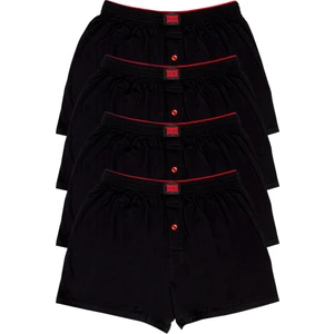 4'lü Erkek Penye Havlu Bel Düz Boxer Abani Classic Siyah