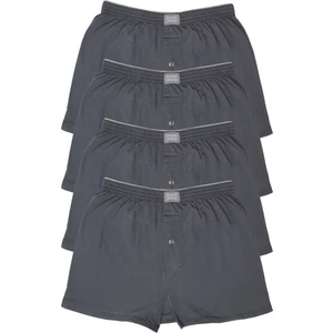 4'lü Erkek Penye Havlu Bel Düz Boxer Abani Classic Füme