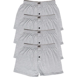 4'lü Erkek Penye Havlu Bel Düz Boxer Abani Classic Gri