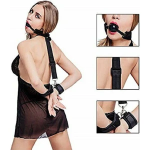 Fantezi Harness Ağız Topu Ve Kelepçe