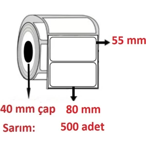 Özsaraç Etiket 55X80 Kuşe  Etiket  ( 500 Li )