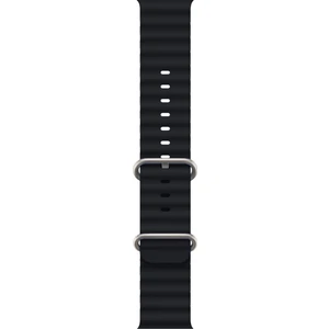 Ocean Loop Silikon Kordon, Apple Watch Series SE/10/9/8/7/6/5/4/3 ile Uyumlu, 42mm/41mm/40mm/38mm, Siyah