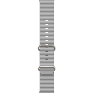Ocean Loop Silikon Kordon, Apple Watch Series SE/10/9/8/7/6/5/4/3 ile Uyumlu, 42mm/41mm/40mm/38mm, Gri