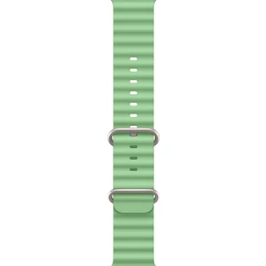 Ocean Loop Silikon Kordon, Apple Watch Series SE/10/9/8/7/6/5/4/3 ile Uyumlu, 42mm/41mm/40mm/38mm, Fıstık Yeşili