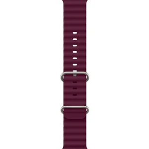 Ocean Loop Silikon Kordon, Apple Watch Series SE/11/10/9/8/7/6/5/4/3 ile Uyumlu, 49mm/46mm/45mm/44mm, Mürdüm