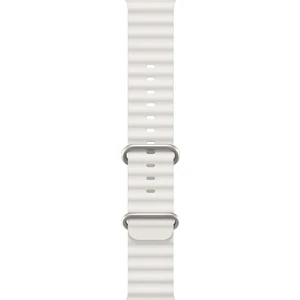 Ocean Loop Silikon Kordon, Apple Watch Series SE/11/10/9/8/7/6/5/4/3 ile Uyumlu, 42mm/41mm/40mm/38mm, Beyaz