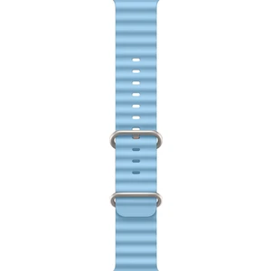 Ocean Loop Silikon Kordon, Apple Watch Series SE/10/9/8/7/6/5/4/3 ile Uyumlu, 49mm/46mm/45mm/44mm/42mm, Bebek Mavisi