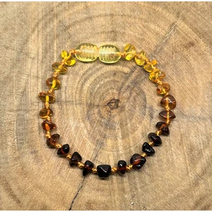 Damla Kehribar Gökkuşağı Bebek Bileklik 13CM