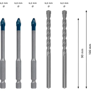 Expert Hex-9 Hardceramic Delme Ucu Karışık Seti 6 mm 5 Parça