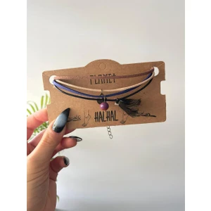 Planet Butik Yeşil Püskül Detaylı Nubuk Otantik Halhal
