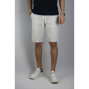 Erkek Yazlık Pamuk-keten Bel Lastikli Cepli Şort&bermuda