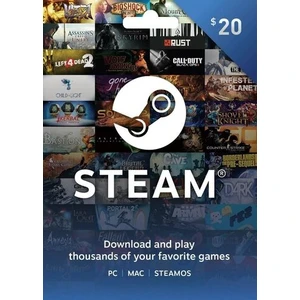 Steam Gift Card (US) 20 USD