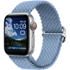 Apple Watch Series SE/10/9/8/7/6/5/4/3/Ultra Uyumlu 49mm-46mm-45mm-44mm-42mm Ayarlanabilir Tokalı Örgü Kordon Duman Mavisi