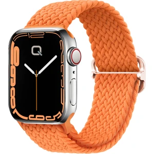 Apple Watch Series SE/11/10/9/8/7/6/5/4/3 ile Uyumlu 42mm-41mm-40mm-38mm Ayarlanabilir Tokalı Örgü Kordon Turuncu