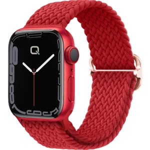 Apple Watch Series SE/10/9/8/7/6/5/4/3/Ultra Uyumlu 49mm-46mm-45mm-44mm-42mm Ayarlanabilir Tokalı Örgü Kordon Kırmızı
