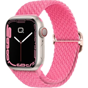 Apple Watch Series SE/11/10/9/8/7/6/5/4/3 ile Uyumlu 42mm-41mm-40mm-38mm Ayarlanabilir Tokalı Örgü Kordon Pembe