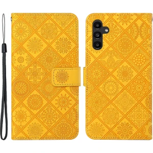 Samsung Galaxy A24 4g Için Damgalı Telefon Kılıfı Stand Cüzdanlı Baskalı Çiçek Deri Telefon Kapağı (Yurt Dışından)