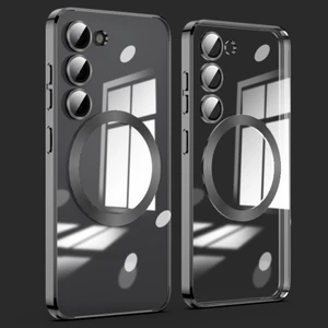 Samsung Galaxy S23 Manyetik Net Kılıf Için Cam Lens Filmi ile Akrilik+Tpu Telefon Kapağı (Yurt Dışından)