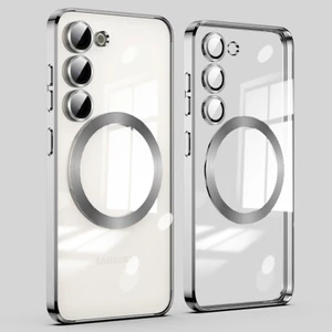 Samsung Galaxy S23 Manyetik Net Kılıf Için Cam Lens Filmi ile Akrilik+Tpu Telefon Kapağı (Yurt Dışından)