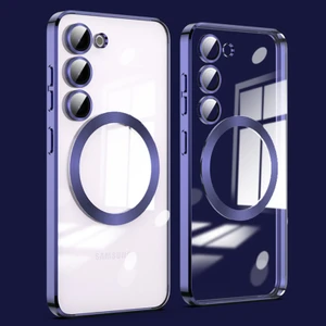 Samsung Galaxy S23 Manyetik Net Kılıf Için Cam Lens Filmi ile Akrilik+Tpu Telefon Kapağı (Yurt Dışından)