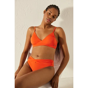 Basic Wrappy Turuncu Bikini Üstü