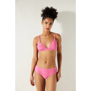 Cindy Havlu Kumaş Pembe Hipster Bikini Altı