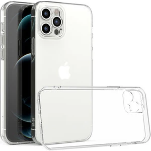 Apple iPhone 12 Pro ile Uyumlu Kılıf Şeffaf Esnek Silikon Telefon Kılıfı Kapak