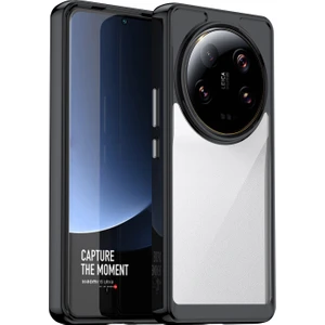 Xiaomi 13 Ultra Şeffaf Geri Kılıf Tpu+Akrilik Anti Anti Şok Geçirmez Telefon Kapağı - Siyah (Yurt Dışından)