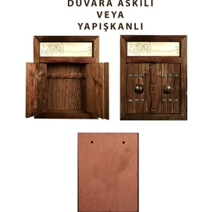 Ahşap Eskitme Osmanlı Kapı Anahtar Askılığı