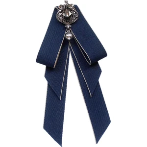 Kadınlar Bow Tie Vintage College Style Rhinestone Kravat Prom Hediye Elbisesi Koyu Mavi (Yurt Dışından)