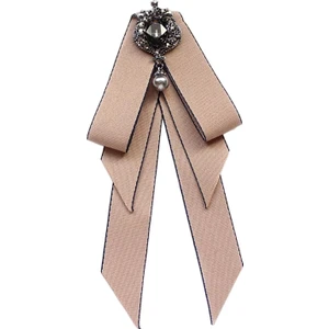 Kadınlar Boyun Boyun Vintage College Style Rhinestone Kravat Balo Hediye Elbisesi Khaki (Yurt Dışından)