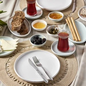 Cordelia Mint Porselen 26 Parça 6 Kişilik Kahvaltı Servis Takımı