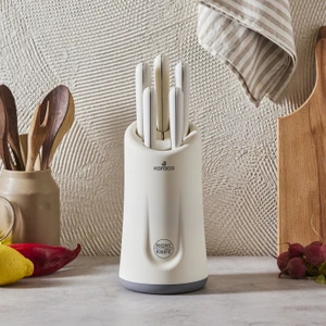 Right Knife Soft Touch 6 Parça Bıçak Seti Krem