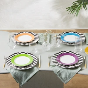 Zigzag 12 Parça 6 Kişilik Porselen Yemek Takımı