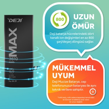 Deji Iphone 7 Plus Batarya 3610 Mah Mucize Batarya Fiyatı