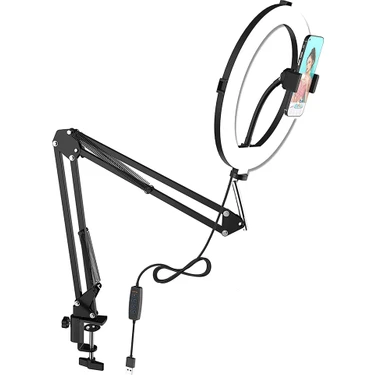 Wlue Metal Flexible Masaüstü Sıkıştırmalı Ring Light Selfie Çalışma