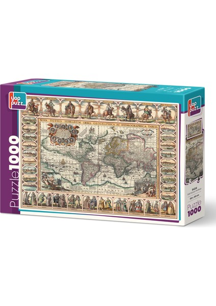 Eski Dünya Haritası 1000 Parça Puzzle